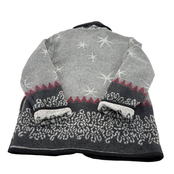 Croft & Barrow Womens Gray Nordic Snowflake Knit Button Cardigan Sweater S - Picture 4 of 4